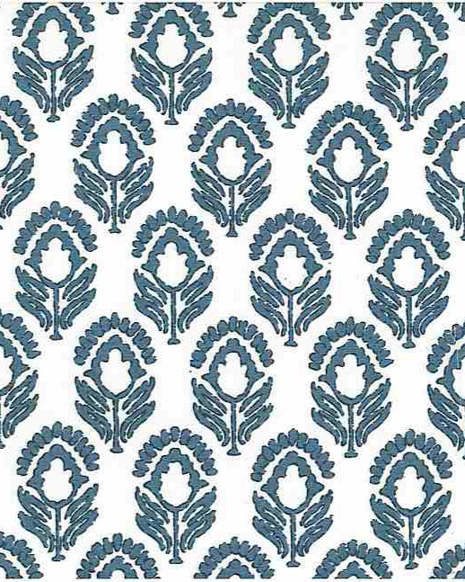Jasmine Tile Blue/White – 100% Cotton Small Motif Fabric