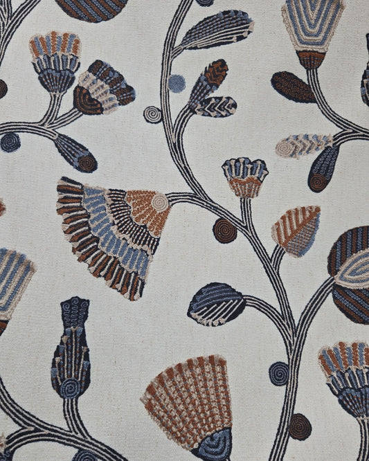 Rosabel Tapestry – Embroidered Floral Fabric (Poly-Linen Blend)