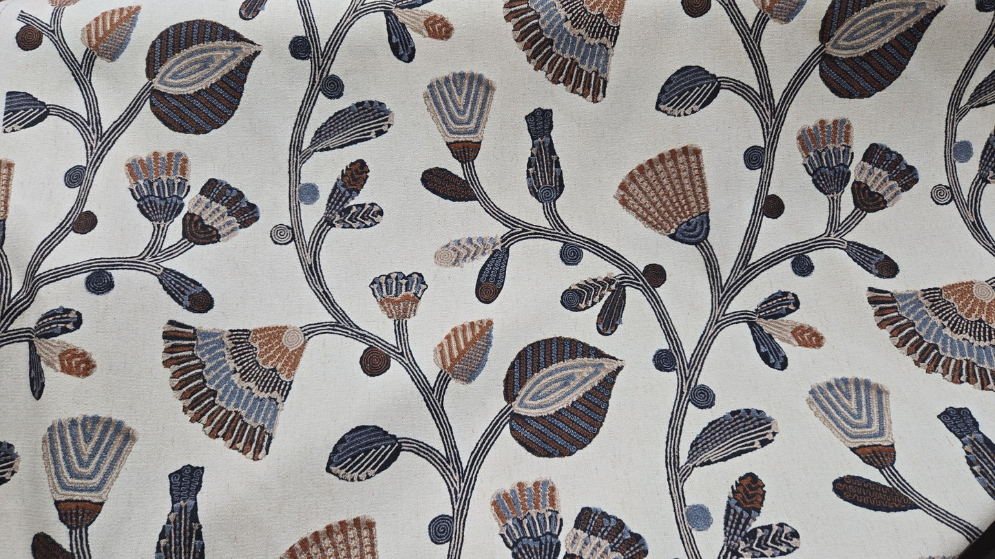 Rosabel Tapestry – Embroidered Floral Fabric (Poly-Linen Blend)