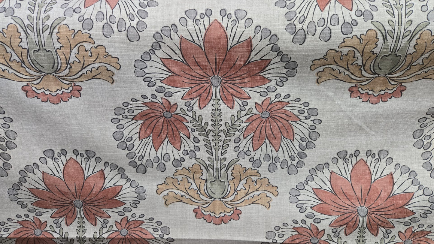 Mary 344 Spice – Oversized Floral Printed Cotton Fabric (Earthy Tones)