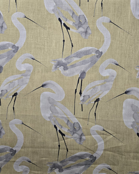 Isobel Citron – Elegant Heron Print Rayon Cotton Upholstery & Drapery Fabric
