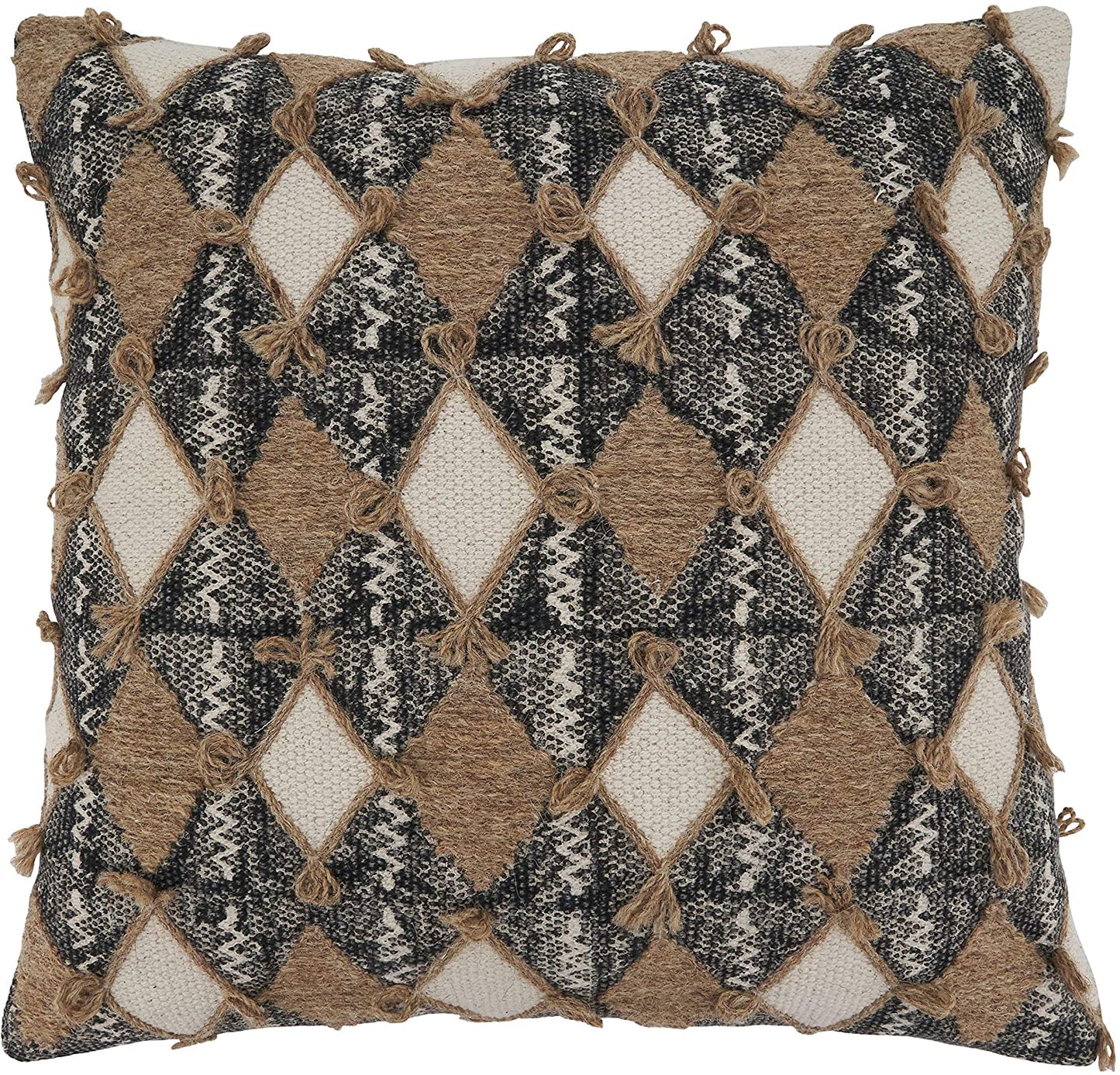 2183 N 20'' NATURAL DIAMOND EMB. PILLOW COVER