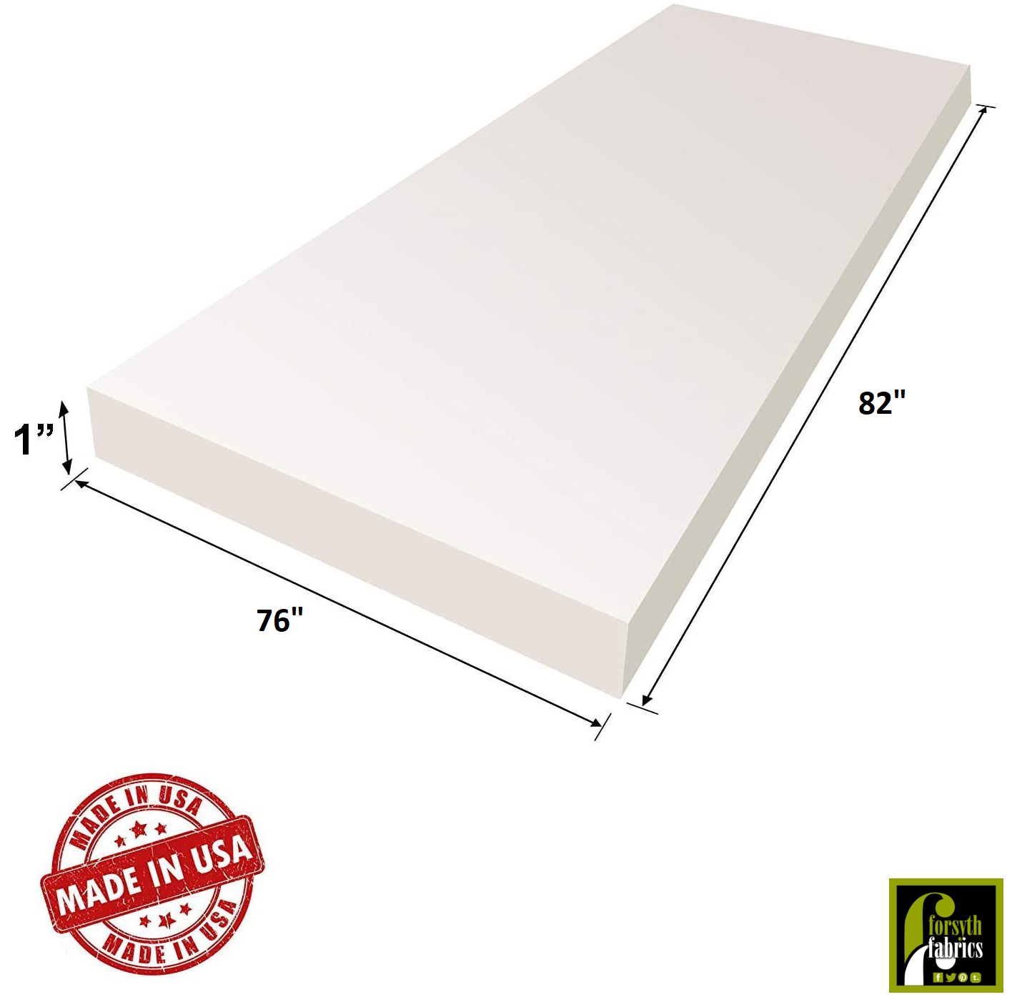 Foam HD Reg 1''X 82''X 76''