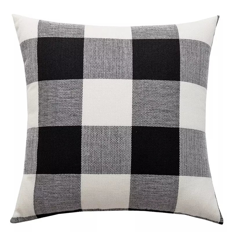 LARGE CHECK PLAID BLACK / WHITE