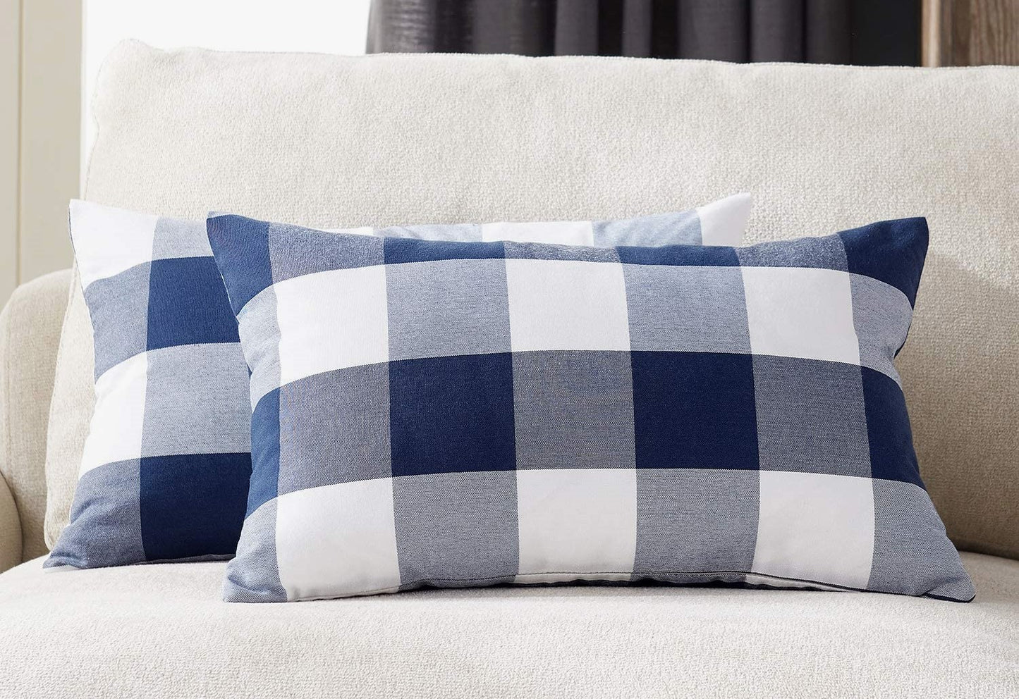 LARGE CHECK PLAID BLUE / WHITE