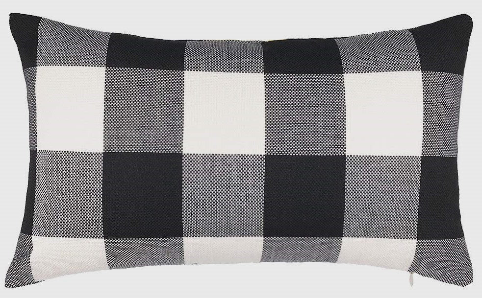 LARGE CHECK PLAID BLACK / WHITE
