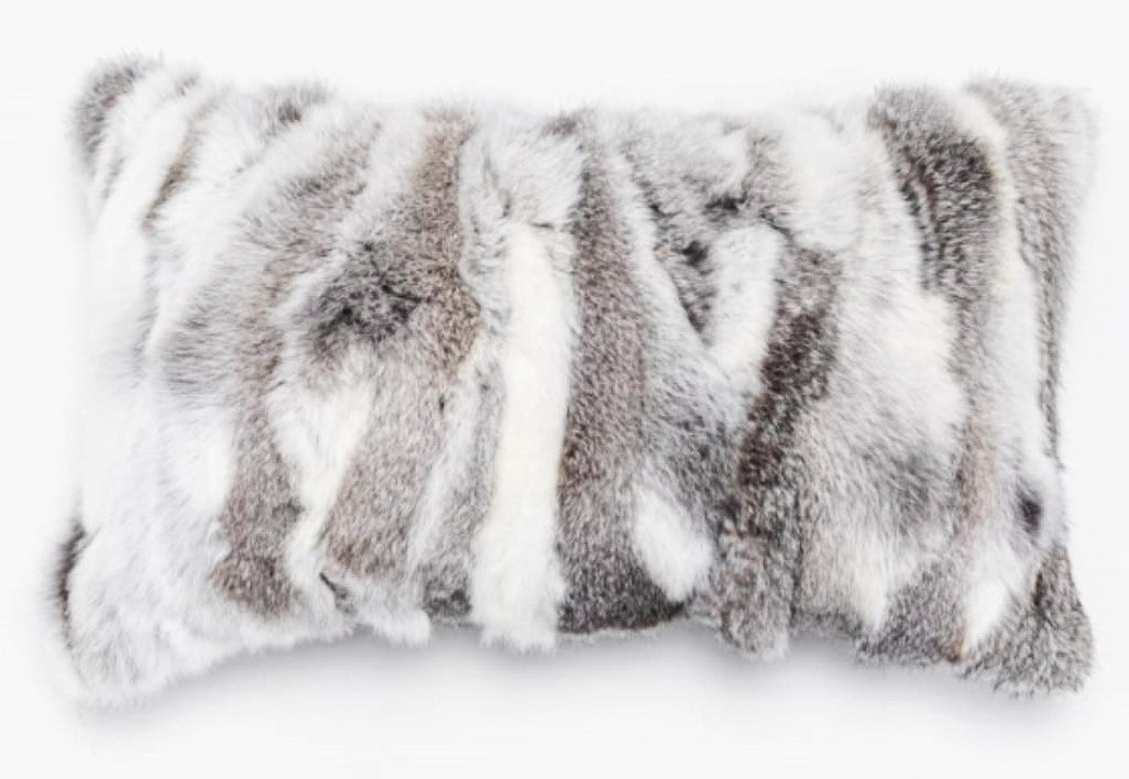 5643 GY1220B GREY 12X20" 100% RABBIT FUR FRONT 100% POLY BACK