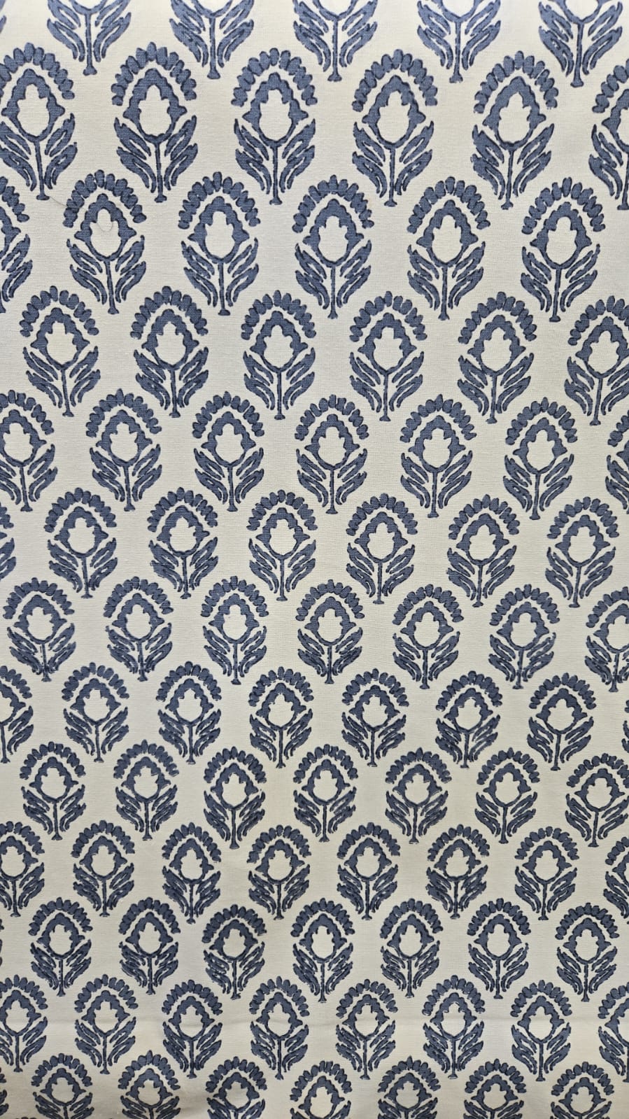 Jasmine Tile Blue/White – 100% Cotton Small Motif Fabric