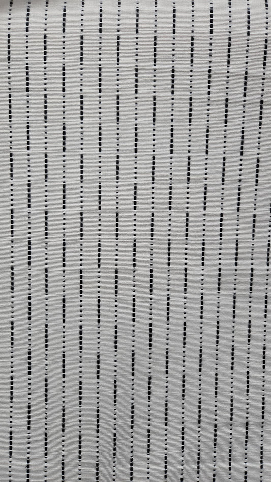 Running Stitch Black on White – 100% Cotton Linear Print Fabric