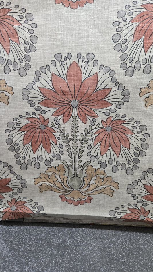 Mary 344 Spice – Oversized Floral Printed Cotton Fabric (Earthy Tones)