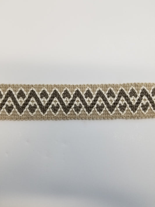 CHEVRON WOOL TAPE TAUPE