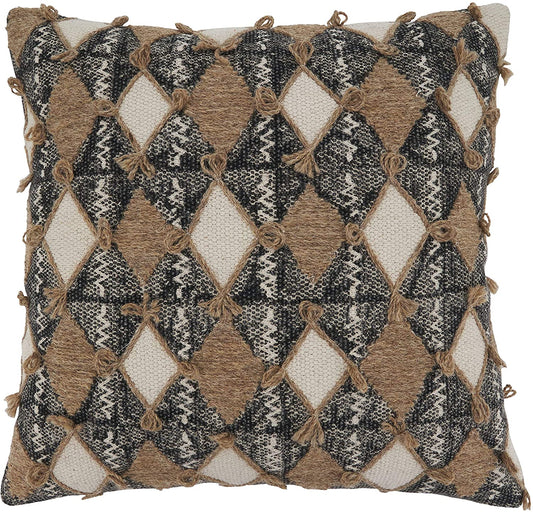 2183 N 20'' NATURAL  DIAMOND EMB. PILLOW COVER