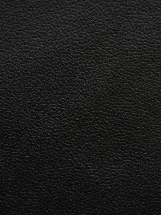 black vinyl, black faux leather, black cowhide