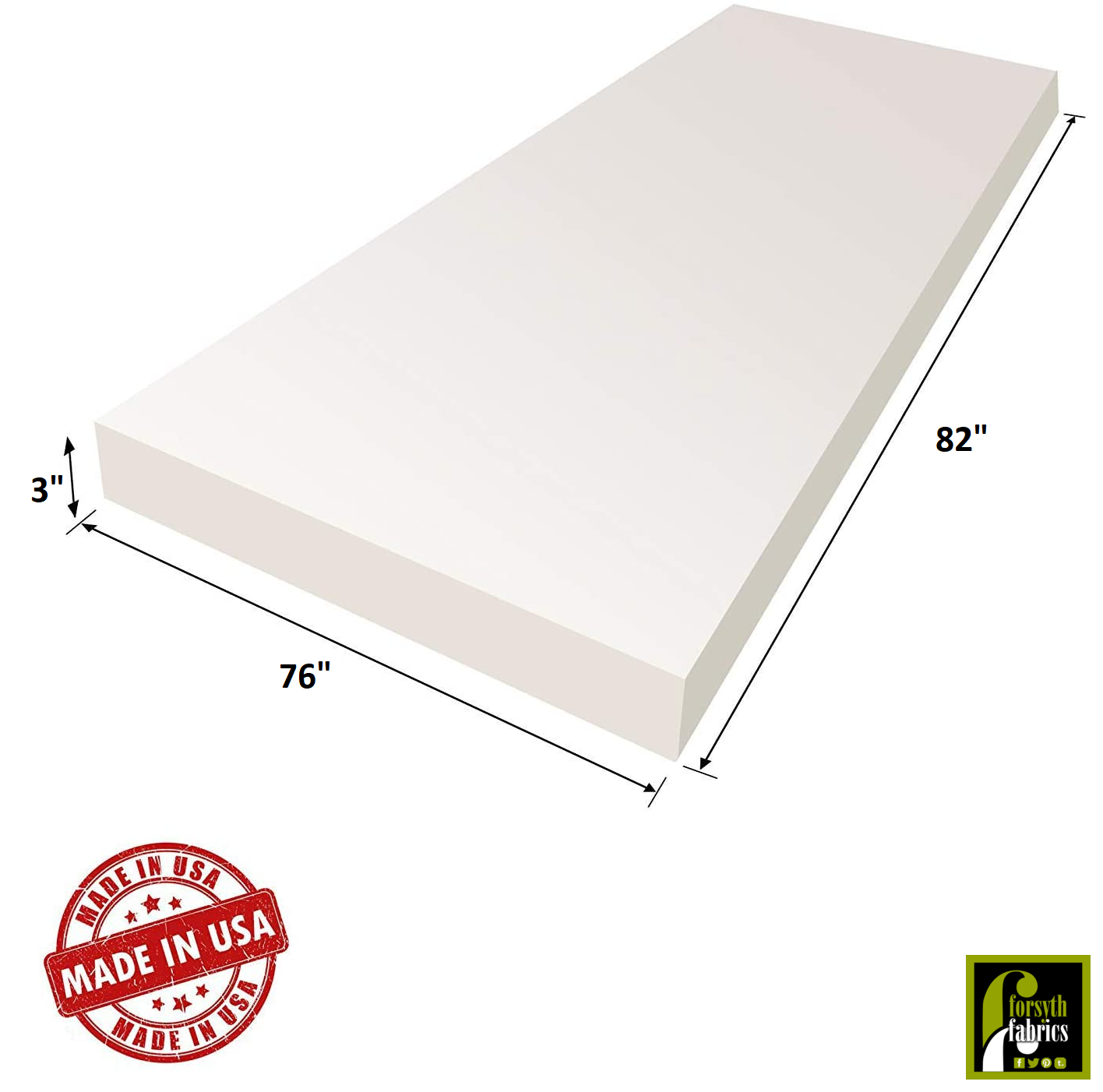 Foam HD Reg 3'' X 82''X 76''
