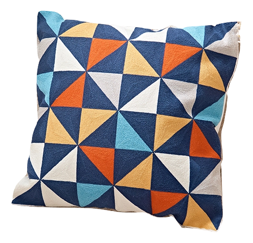 GEO EMBROIDERY PILLOW COVER