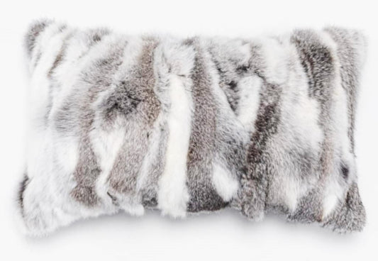 5643 GY1220B GREY 12X20" 100% RABBIT FUR FRONT  100% POLY BACK