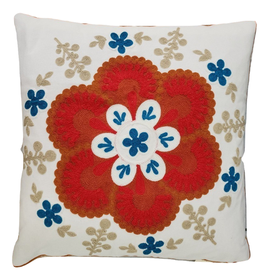 CREWEL EMBROIDERY CUSHION COVER