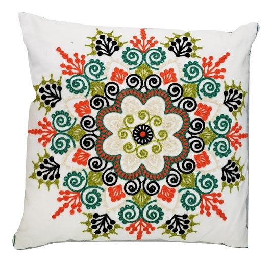 CREWEL EMBROIDERY PILLOW COVER